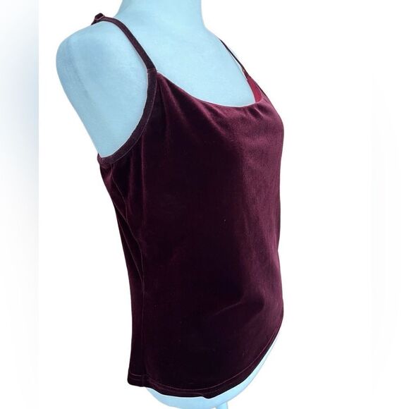 Boston Proper Wine Burgundy Velvet Cami Tank Top size M - Picture 4 of 5